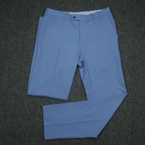 Peter Millar Pants Men 34x33 Blue Plaid Tech Performance Wicking Trouser